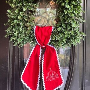 Red Christmas Wreath Sash